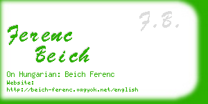 ferenc beich business card